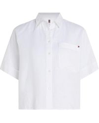 Tommy Hilfiger - Relaxed Fit Linen Shirt With Short Sleeves - Lyst