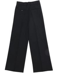 MM6 by Maison Margiela - Pants With Side Pockets, Hems Wool Trousers - Lyst