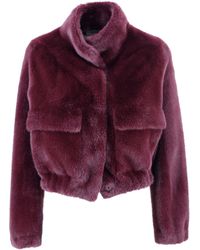 VALENTINI 1972 - Faux Fur Jacket With High Collar - Lyst