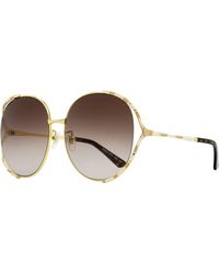 Gucci - Round Oversize Sunglasses Gg0595S 008 64Mm Metal/Plastic (Acetate) - Lyst