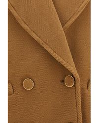 Chloé - Chloé Double-Breasted Herringbone Wool Short Coat - Lyst