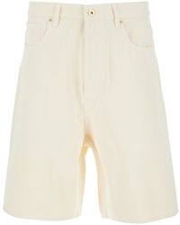 Drole de Monsieur - Le Short Baggy Écru Shorts With Wide Leg And Logo Patch On The Rear - Lyst