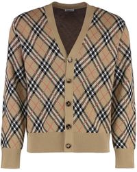 Burberry - Vintage Check Wool Cardigan Main: Cardigans - Lyst