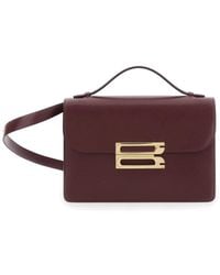Victoria Beckham - Dorian Bordeaux Shoulder Bag With Adjustable And Removable Shoulder Strap And Logo Plaque On The Front - Lyst