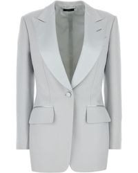 ジャケット Tom Ford Single-Breasted Tuxedo Jacket Bianca Tom Ford Tuxedo jacket 