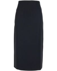 Twinset - Skirt With Zip Closure On The Back And Logo Plate - Lyst