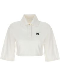 Palm Angels - 'Monogram' Crop Polo Shirt - Lyst