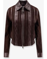 Versace - Leather And Suede Jacket - Lyst