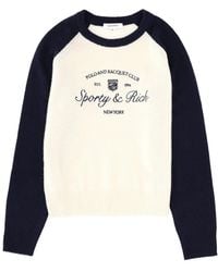 Sporty & Rich - Jersey With Logo Cashmere Jumpers - Lyst