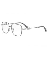 Fendi - Eyeglasses Square Full Rim, Shiny Dark Ruthenium Frame And Clear Demo Lenses Lens Fe50102F012 - Lyst