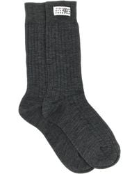 MM6 by Maison Margiela - Mm6 Maison Margiela Ribbed Wool Socks - Lyst
