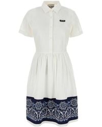 Miu Miu - White Cotton Blend Shirt Dress - Lyst