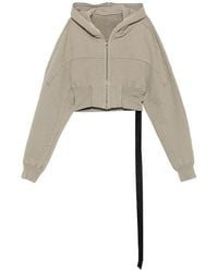 Rick Owens - Cropped Hooded Jacket Jersey Cotton - Lyst