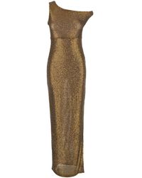 Norma Kamali - One-Shoulder Long Dress With Sequin Decorations - Lyst