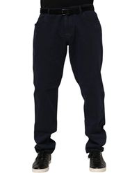 Dolce & Gabbana - Black Cotton Tapered Denim Jeans - Lyst