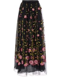 Giambattista Valli - Floral Embroidery Skirt Skirts Black - Lyst