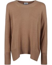 Allude - Loose Fit Side Slit Knit Sweater - Lyst