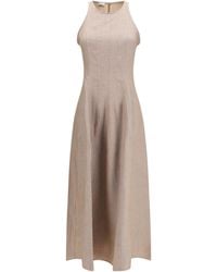 Brunello Cucinelli - Sparkling Linen Twill Dress - Lyst