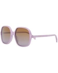 Celine - Sunglasses Square Full Rim, Shiny Opal Lilac Frame And Gradient Lens Cl40244U78F - Lyst