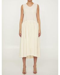 Jil Sander - Pleated Cotton Dress - Lyst