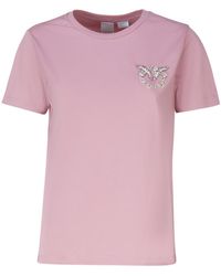 Pinko - Love Birds Mini Logo Embroidery T-shirt - Lyst