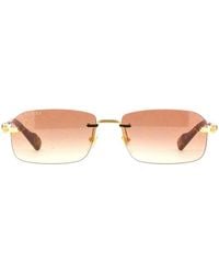 Gucci - Sunglasses Rectangle Rimless, With Frame And Burgundy Gradient-Mirrored Ssima Pattern Bronze Lens Gg1221S004 - Lyst
