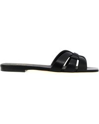 Saint Laurent - Calfskin Slides Shoe - Lyst