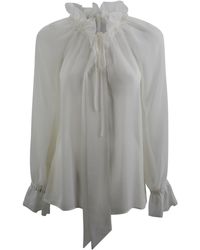 P.A.R.O.S.H. - Sheer Georgette Blouse - Lyst