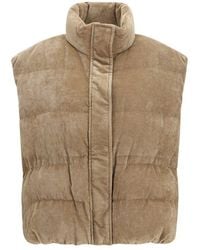 Brunello Cucinelli - Beige Viscose Sleeveless Jacket - Lyst