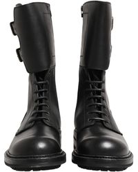 Dolce & Gabbana - Leather Belted Buckle Combat Boots Shoes - Lyst