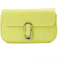 Marc Jacobs - The Mini Shoulder Bag Yellow Embossed Leather Crossbody Bag - Lyst