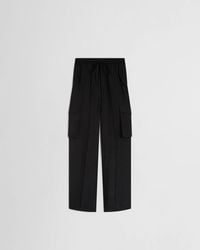 Phoebe Philo - Pantalon Cargo Froissé Noir Trousers - Lyst