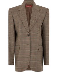 Max Mara - Checked Jacket Virgin Wool Blazers - Lyst