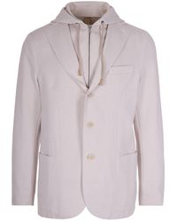 Eleventy - Sand Hooded Jacket - Lyst