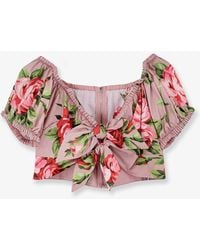 Dolce & Gabbana - Cotton Top With Iconic Print - Lyst