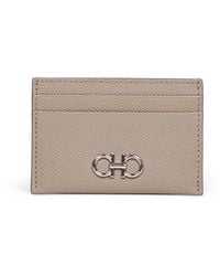Ferragamo - Warm Taupe Gancini Credit Card Holder - Lyst