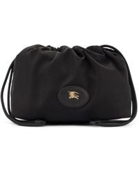 クラッチバッグ Burberry Black Canvas Horseshoe Reversible Clutch Burberry 