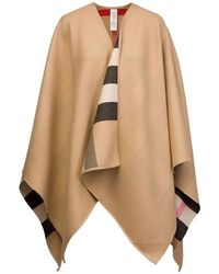 Burberry - Check Reversible Wool Cape - Lyst