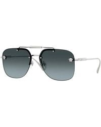 Versace - Sunglasses Aviator Rimless, Gunmetal Frame And Dark Lens Ve2296100187 - Lyst