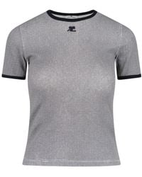 Courreges - Houndstooth Logo T-Shirt - Lyst