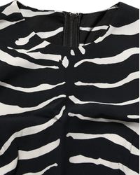 Dolce & Gabbana - Zebra Sleeveless Cropped Tank Top And Viscose Elastane - Lyst