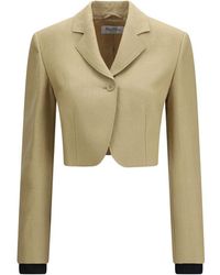 Max Mara - Beige Linen Denim Jacket - Lyst