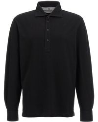 Brunello Cucinelli - Long-Sleeved Cotton Polo Shirt - Lyst
