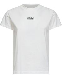 MM6 by Maison Margiela - Off- Breathable Cotton Jersey Numeric T-Shirt - Lyst