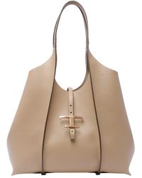 Tod's - T Timeless Medium Leather Tote Bag - Lyst