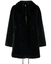 P.A.R.O.S.H. - Dark Faux-Fur Design Pathos Coat - Lyst