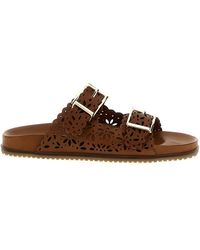 Twin Set - Openwork Leather Sandals - Lyst