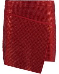 ANDREADAMO - Asymmetric Rhinestone Miniskirt Polyester Skirt - Lyst