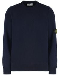 Stone Island - Wool-Blend Crew-Neck Sweater Sweatshirts - Lyst