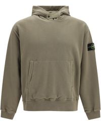 Stone Island - Hooded Sweatshirt With Front Pocket Cotton Sweatshirts - Lyst